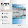 ASEELO 152 x 102 cm Beach Flamingo Fleece Blanket, Sofa Throw for Bed, Couch and Travel view 3