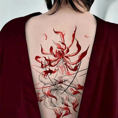 Colorful Fox Temporary Tattoo Sticker for Arm