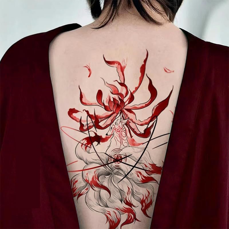 Colorful Fox Temporary Tattoo Sticker for Arm
