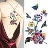 2 Waterproof Temporary Tattoo Stickers with Large Colorful Flowers for Women view 2