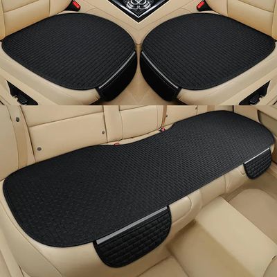 LohxA Car Seat Covers for Tesla Model X 2015–2022, Front and Rear Seat Cushions, Protective Non-Slip, 3-Piece Set, D-Black-3pcs