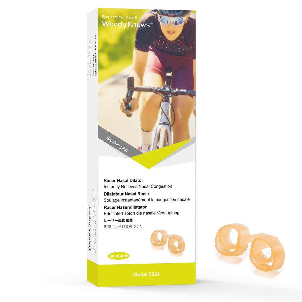 WoodyKnows Racer Nasal Dilators | Sports Breathing Aid | Soft Athletic Nasal Openers | Breathe Better During Training | Immediate Airflow Improvement | Alternative to Nasal Strips (3-Pack)