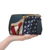 Leather Cosmetic Bag with Cute Dog and 3D Bald Eagle Design, Small Travel Organizer, One Size view 3
