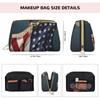 Leather Cosmetic Bag with Cute Dog and 3D Bald Eagle Design, Small Travel Organizer, One Size view 4