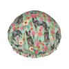 Blue Heeler Dog Shower Cap, Double-Layer Waterproof Hair Cap view 1