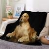 AKATIE 3D Golden Retriever Plush Blanket, 100 x 130 cm, Black view 3