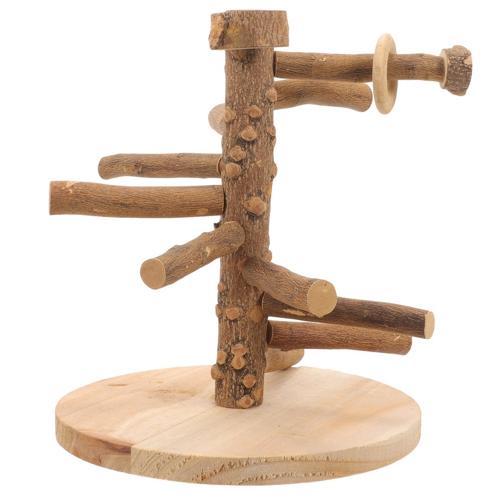 FRCOLOR Wooden Bird Playground with Training Ladder and Decorative Perch