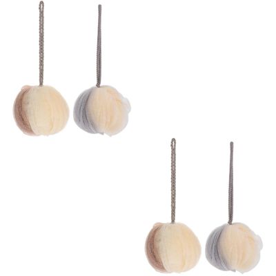 FRCOLOR 4-Piece Shower Loofah Body Scrubber Set, Coffee Colors