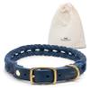 FREUDENTIER Braided Leather Dog Collar - Handmade in Holland - AlsterTwist Collection from 100% Fat Leather (35cm 41cm Neck Size, Royal Blue) view 1