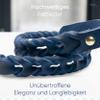 FREUDENTIER Braided Leather Dog Collar - Handmade in Holland - AlsterTwist Collection from 100% Fat Leather (35cm 41cm Neck Size, Royal Blue) view 3