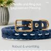 FREUDENTIER Braided Leather Dog Collar - Handmade in Holland - AlsterTwist Collection from 100% Fat Leather (35cm 41cm Neck Size, Royal Blue) view 4