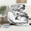 ASEELO 152 x 102 cm Black and White Marble Fleece Blanket for Sofa, Bed, Couch and Travel view 1