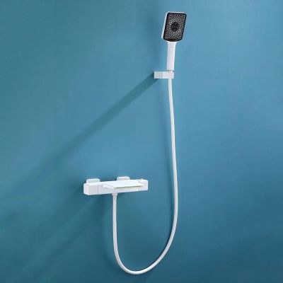 Wall-Mounted Bathtub Faucet with Thermostatic Mixer, Waterfall Spout, and Showerhead
