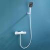 Wall-Mounted Bathtub Faucet with Thermostatic Mixer, Waterfall Spout, and Showerhead view 1