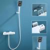 Wall-Mounted Bathtub Faucet with Thermostatic Mixer, Waterfall Spout, and Showerhead view 3