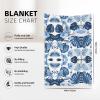 ASEELO 152 x 102 cm Blue Tropical Flower Fleece Blanket view 3