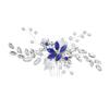 FRCOLOR Blue Pearl and Rhinestone Hair Comb, Handmade Wedding Hair Accessory view 1
