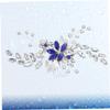 FRCOLOR Blue Pearl and Rhinestone Hair Comb, Handmade Wedding Hair Accessory view 3