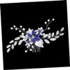 FRCOLOR Blue Pearl and Rhinestone Hair Comb, Handmade Wedding Hair Accessory view 4