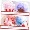 FRCOLOR 4-Piece Cartoon Ice Cream-Shaped Bath Poufs with Hanging Loops view 2