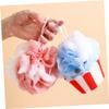 FRCOLOR 4-Piece Cartoon Ice Cream-Shaped Bath Poufs with Hanging Loops view 3