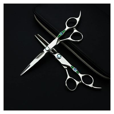 6-Inch Hair Cutting Scissors Set with Cutting and Thinning Scissors, 1,830 Teeth, Thinning Scissors Color