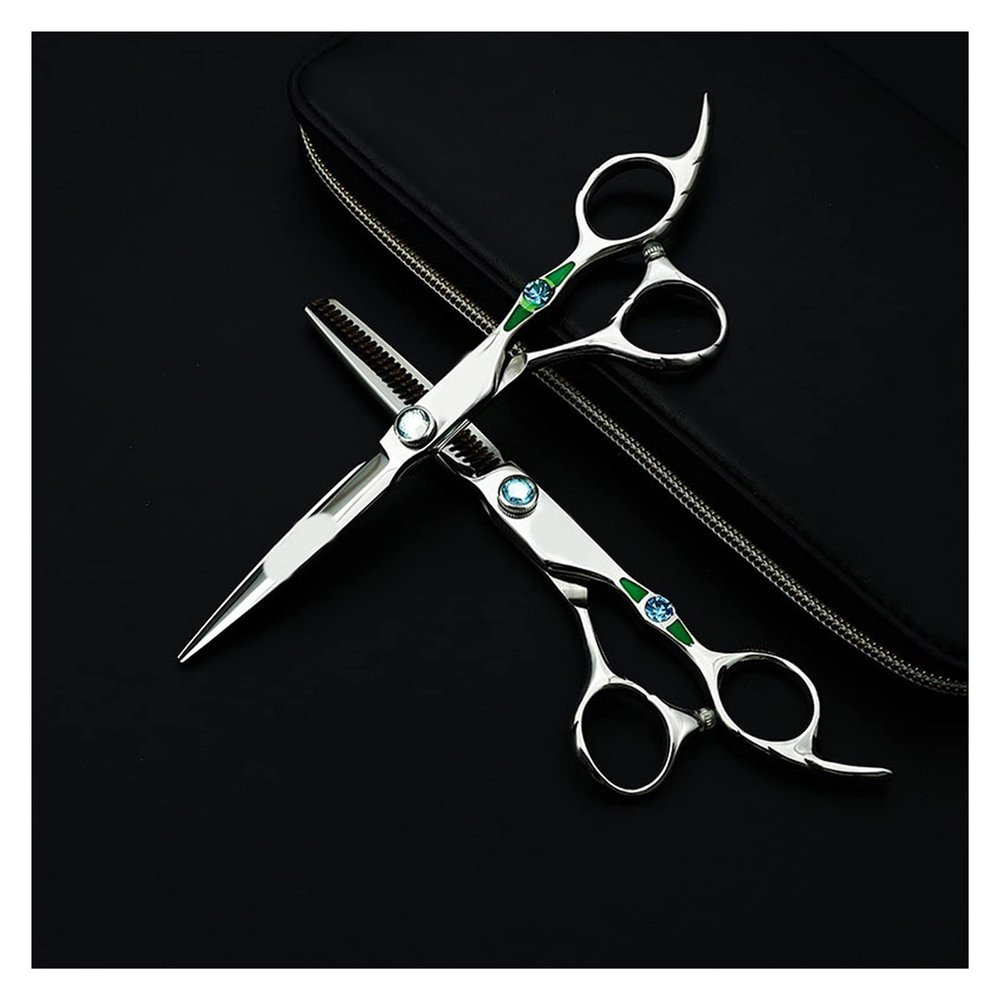 6-Inch Hair Cutting Scissors Set with Cutting and Thinning Scissors, 1,830 Teeth, Thinning Scissors Color