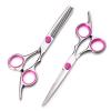 6-Inch Hair Cutting Scissors, Pink Hairdressing and Thinning Scissors Set (Thinning) view 3