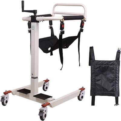 Steel Transport Wheelchair and Patient Transfer Lift with Padded Seat
