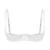 MSemis Women's Ouvert Underwire Bra, Sexy Open-Bust Half-Cup Push-Up Bustier, Backless Rhinestone Lingerie, White, XXL view 1