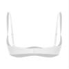 MSemis Women's Ouvert Underwire Bra, Sexy Open-Bust Half-Cup Push-Up Bustier, Backless Rhinestone Lingerie, White, XXL view 3