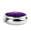 Round Glitter Pill Case, Portable and Compact, Ideal for Travel, Purple view 3