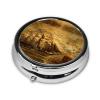 Printed Sailboat Pirate Pill Case, Round, Portable and Compact, Ideal for Travel view 2