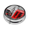 Round Compact Portable Pill Organizer with London Phone Booth Print view 2