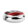 Round Compact Portable Pill Organizer with London Phone Booth Print view 3