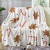 Cozy Christmas Gingerbread Man Blanket, 130 x 160 cm, Soft Flannel Fleece Throw view 1