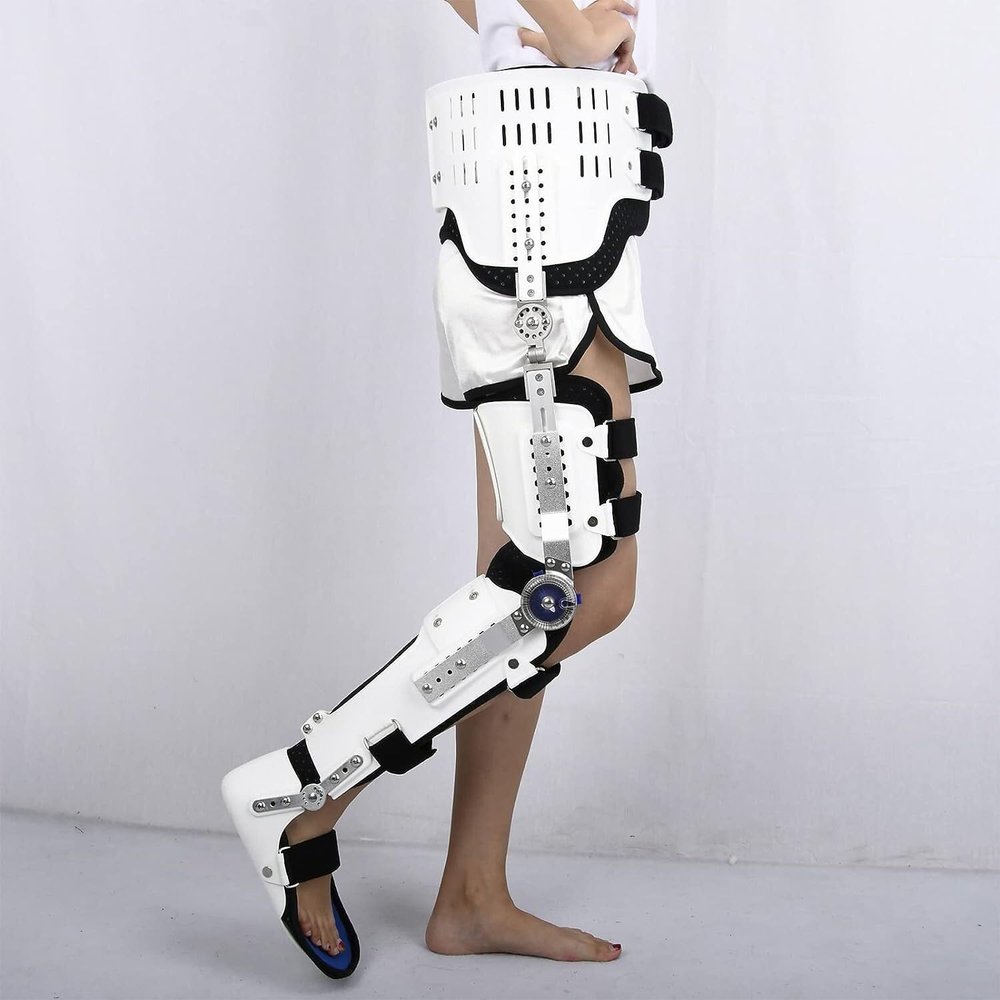 Adjustable Hip-Knee-Ankle-Foot Orthosis with Hinged Knee Support