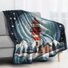 Lighthouse Moon & Stars Plush Flannel Fleece Blanket, 150 x 200 cm view 2