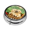 Round Golden Retriever Pill Case, Portable and Compact view 2