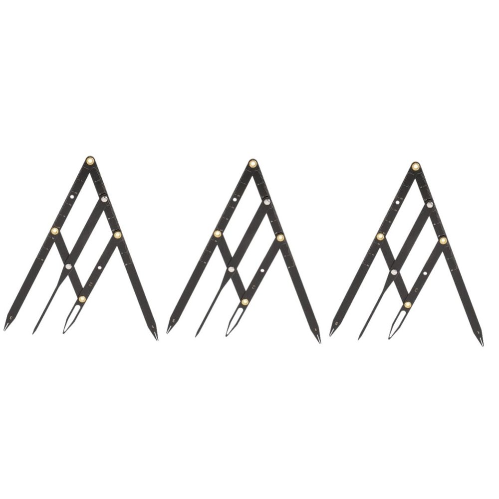 SOLUSTRE 3-Piece Durable Stainless Steel Eyebrow Ruler, Easy to Use and Carry, for Makeup Artists