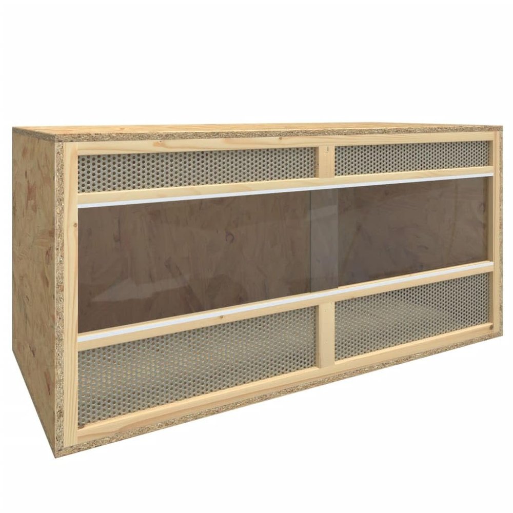 PRISSENT Wooden Terrarium with Glass, 100 x 47 x 47 cm
