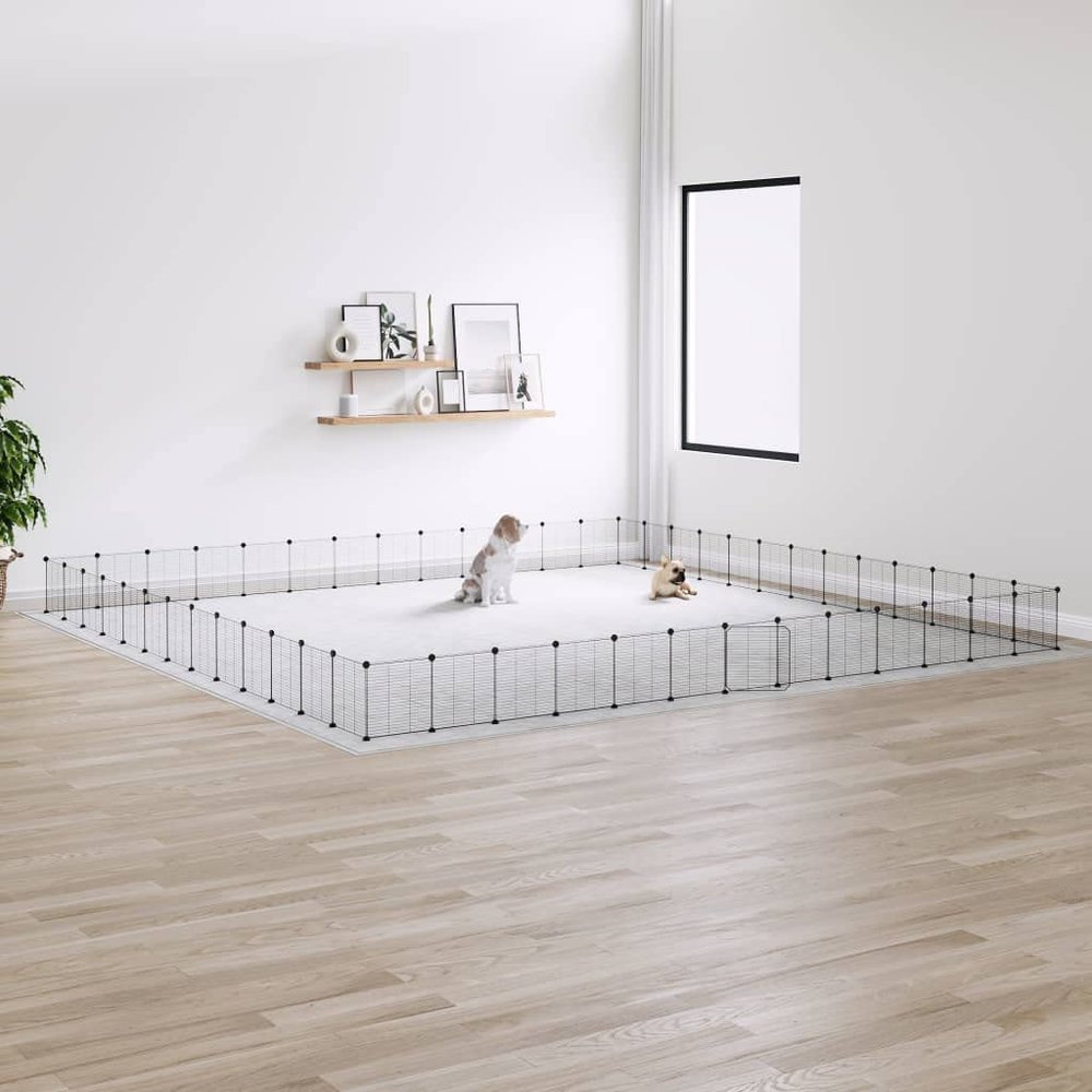 INLIFE 52-Piece Pet Cage with Door, Black, 35 x 35 cm, Steel, 15.1 kg, 3114029