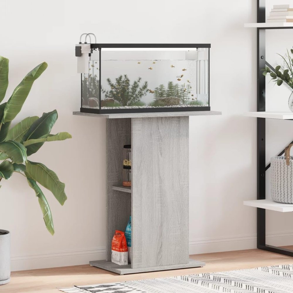 INLIFE Aquarium Stand, Gray Sonoma, 60.5 x 36 x 72.5 cm