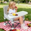 JIAMIAN Portable Folding Baby High Chair with Removable Tray, Gray view 2