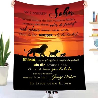 UOOYAA Personalized Fleece Blanket for Son from Mom and Dad