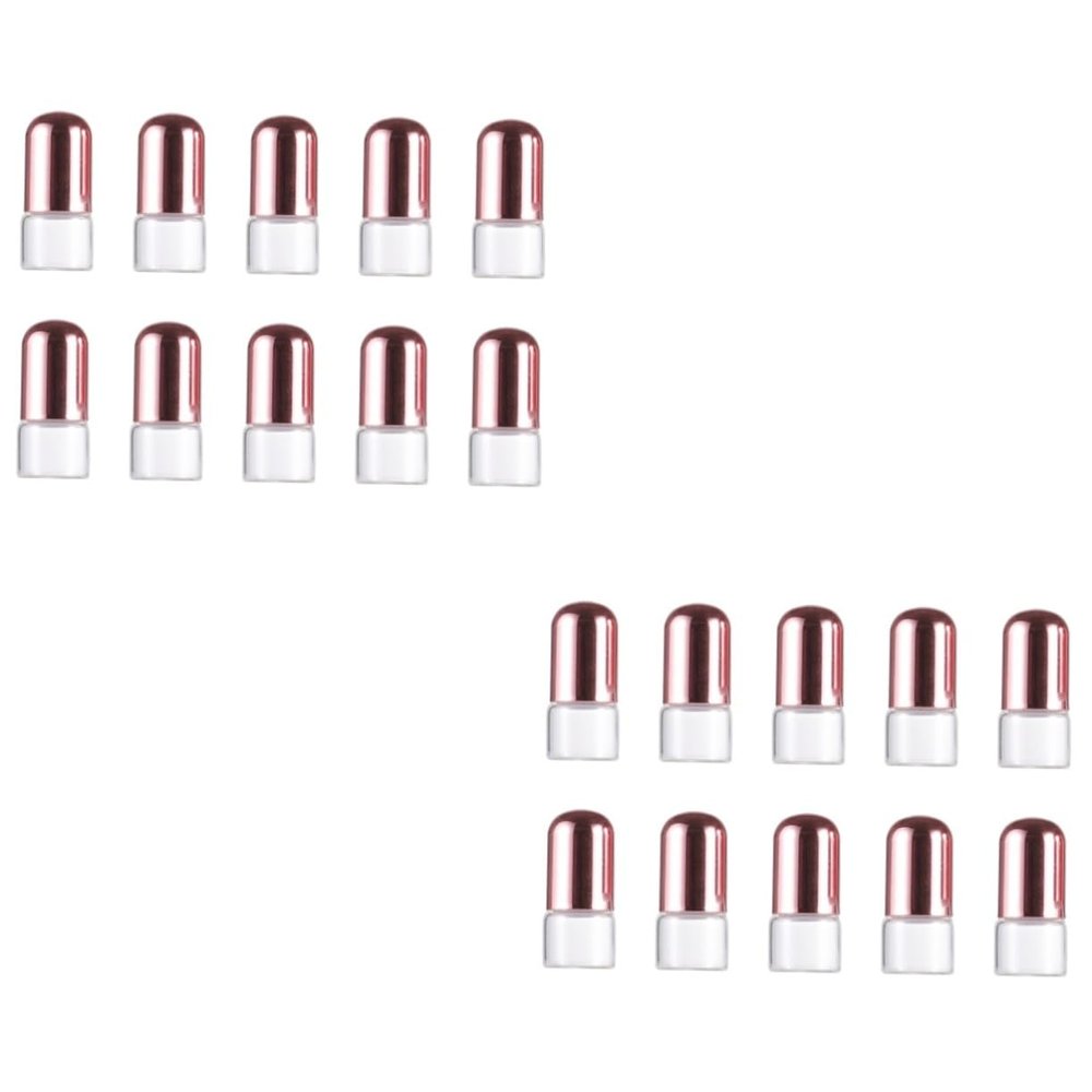 FRCOLOR 20-Piece Glass Roller Bottles with Rose Gold Caps