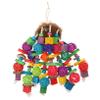 Amosfun 1pc Wooden Parrot Toy, Hanging Bird Cage Toy with Wooden Blocks for Shredding view 1