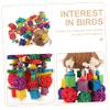Amosfun 1pc Wooden Parrot Toy, Hanging Bird Cage Toy with Wooden Blocks for Shredding view 4
