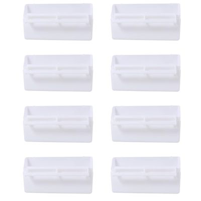 FRCOLOR 8-Piece White Plastic Parrot Feeders with Simple Hanging Design