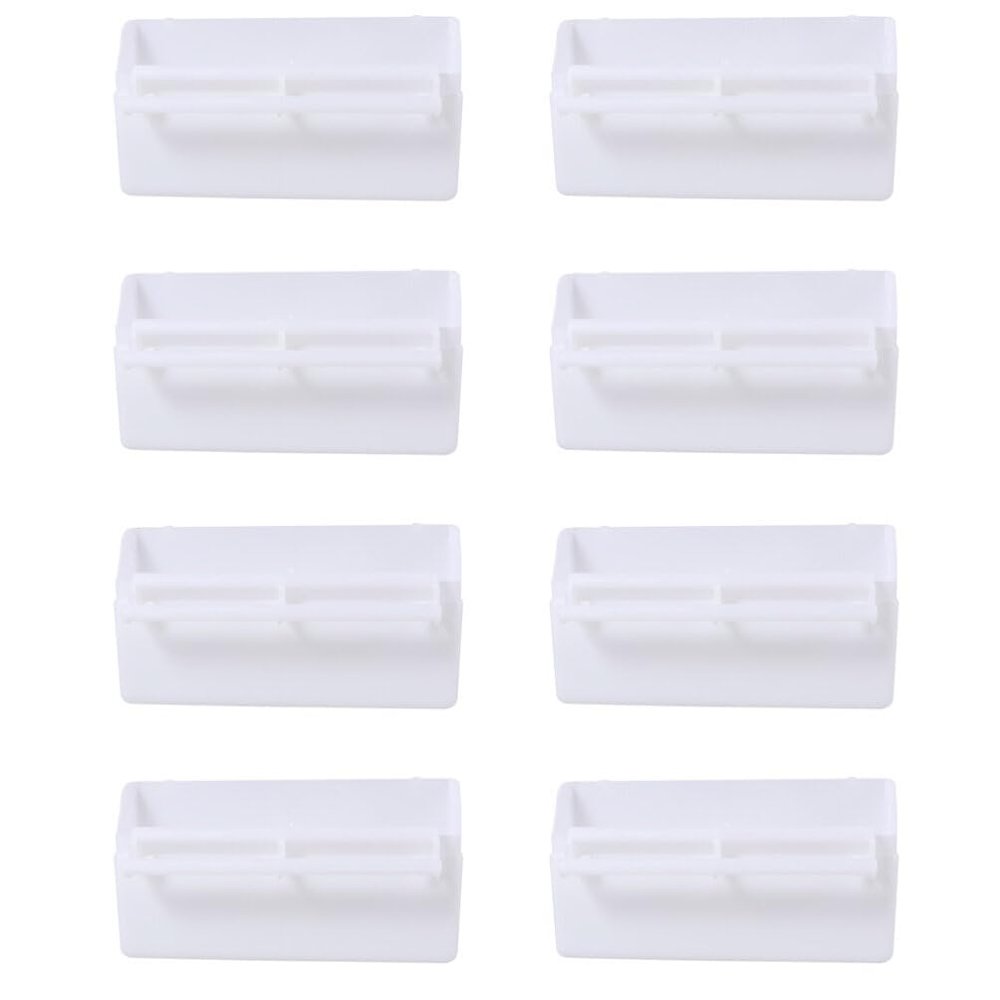 FRCOLOR 8-Piece White Plastic Parrot Feeders with Simple Hanging Design